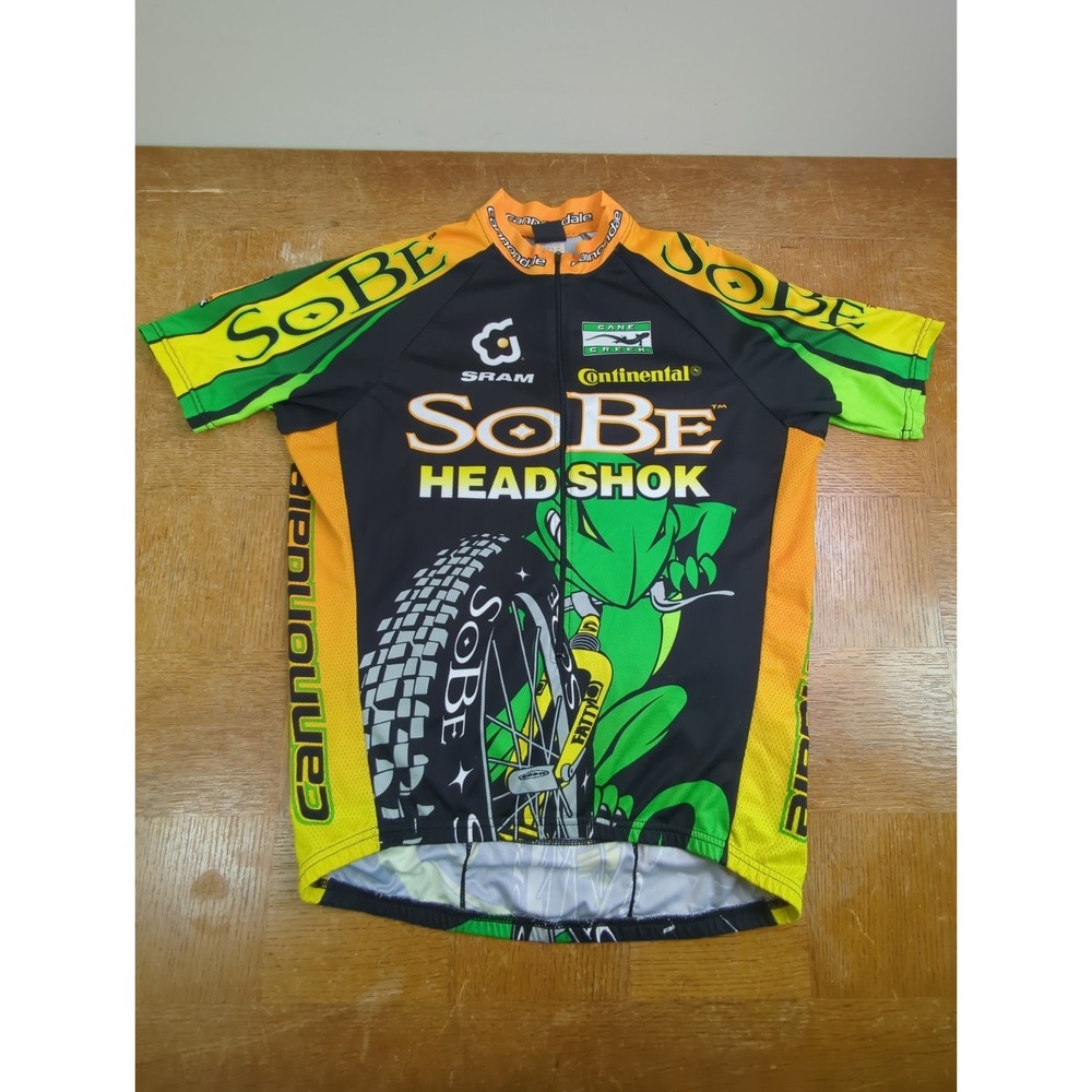 Vintage Y2K 2003 Cannondale Jersey Sobe Promo HeadShok Bike 3/4 Zip Men's Sz L